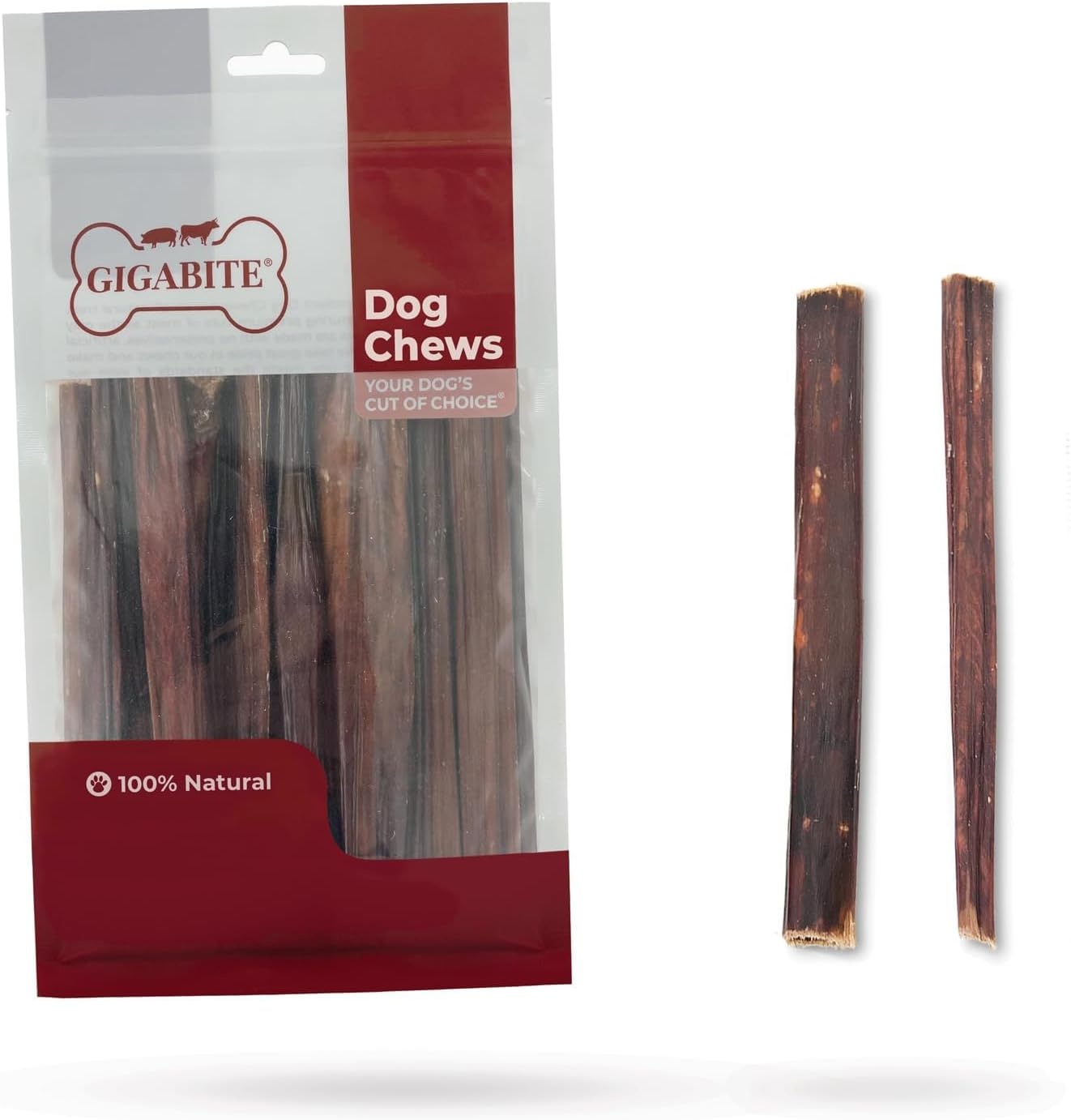 image:imageGigaBite Bully Sticks for Dogs All Natural Beef Pizzle Dog Chews Odor amp Rawhide Free Dog Treats Long Lasting High Protein Chews Digestible Dental Dog Treat Sticks Regular 6 1 PoundEsophagus Sticks
