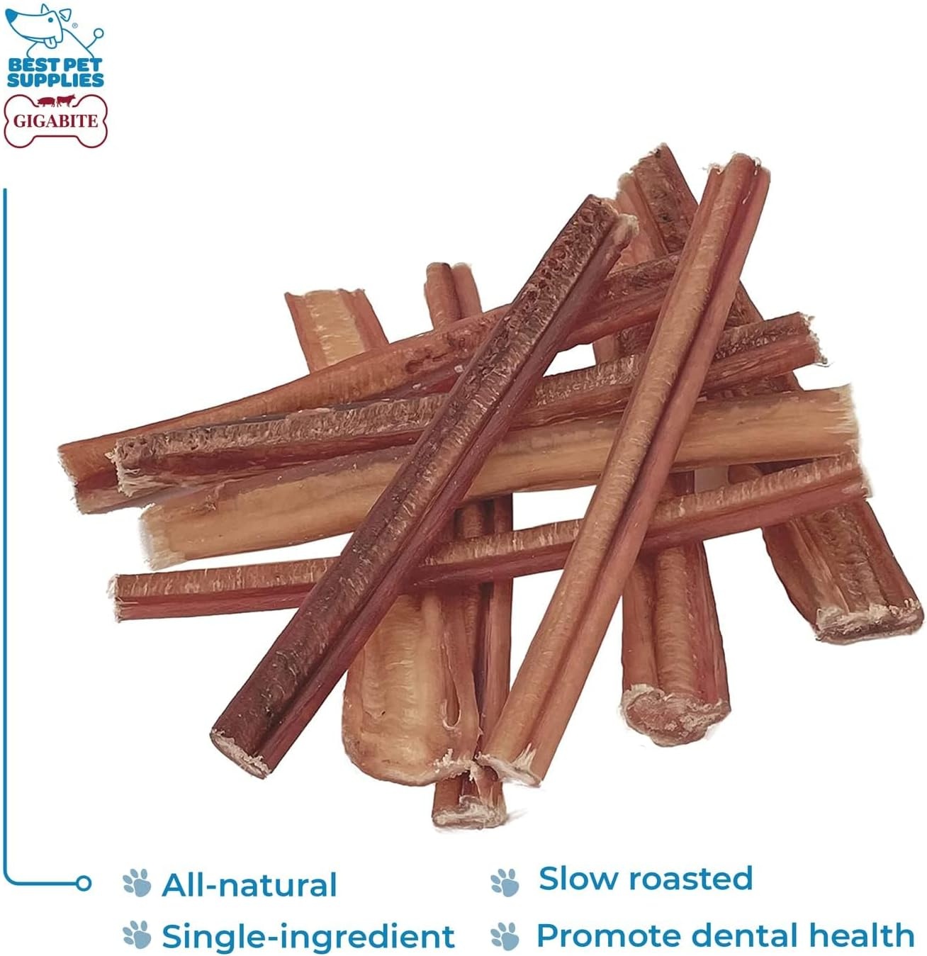 image:imageGigaBite Bully Sticks for Dogs All Natural Beef Pizzle Dog Chews Odor amp Rawhide Free Dog Treats Long Lasting High Protein Chews Digestible Dental Dog Treat Sticks Regular 6 1 PoundBully Sticks