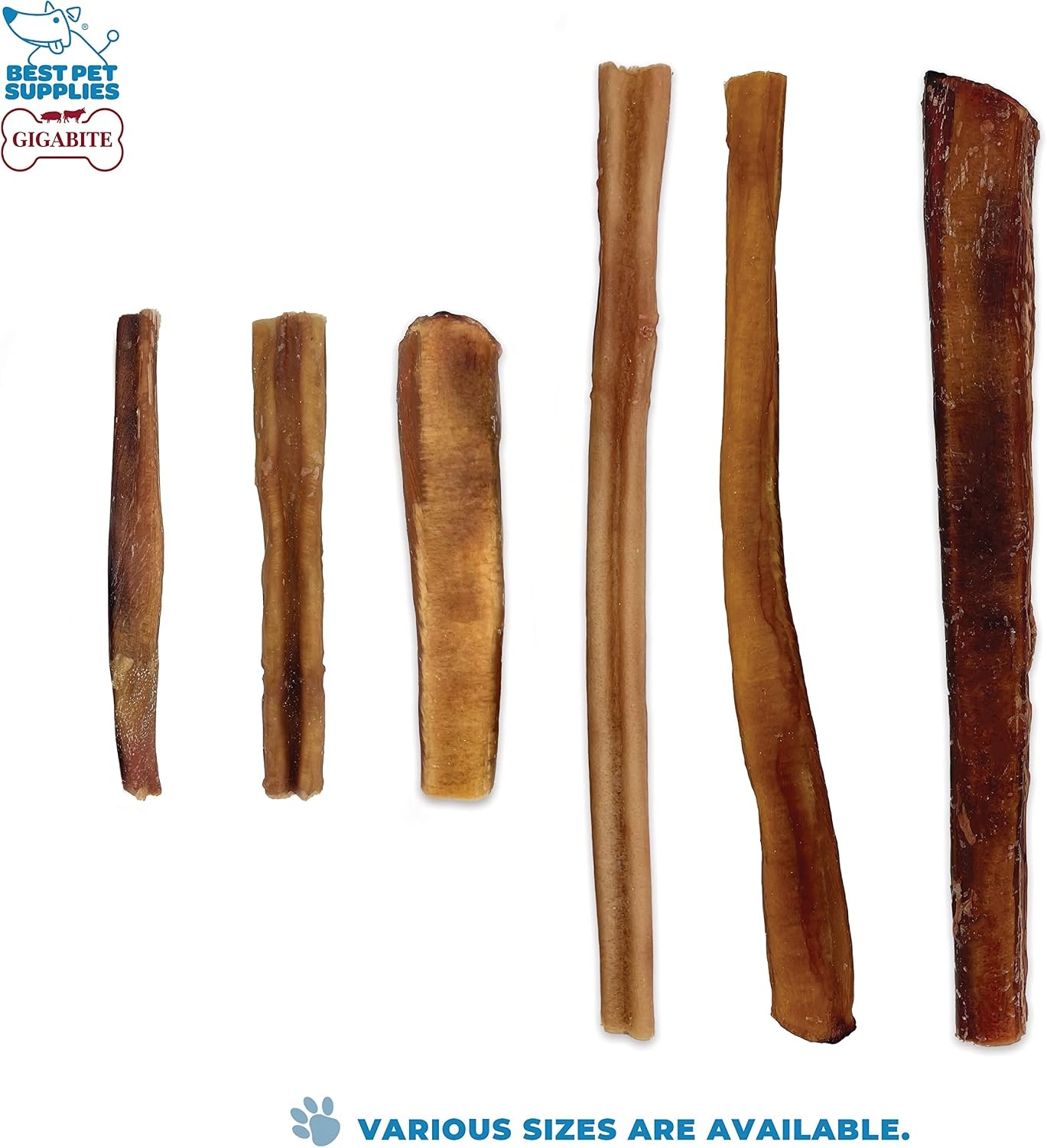 image:imageGigaBite Bully Sticks for Dogs All Natural Beef Pizzle Dog Chews Odor amp Rawhide Free Dog Treats Long Lasting High Protein Chews Digestible Dental Dog Treat Sticks Monstrous 6 Pack of 86inch