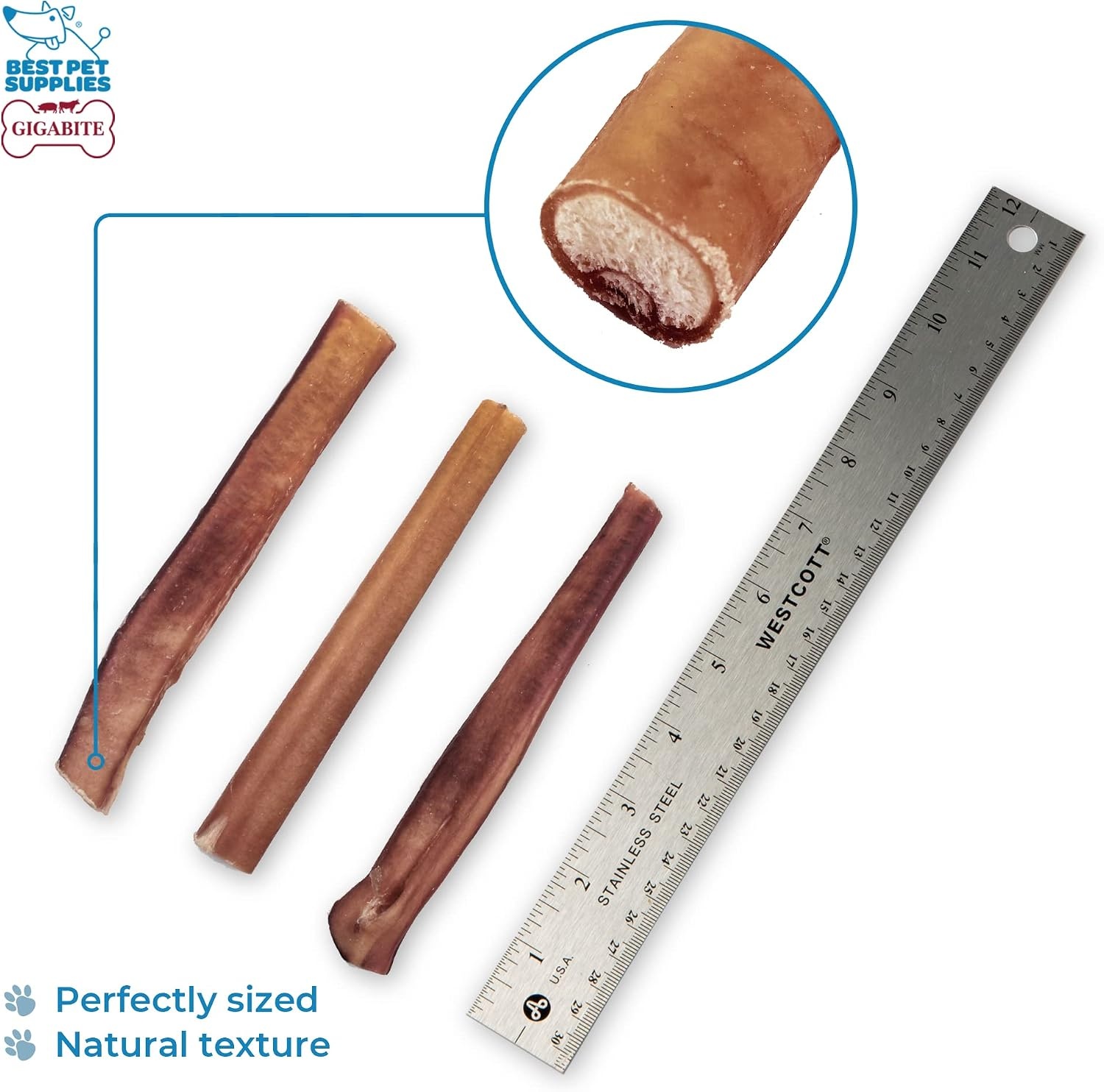 image:imageGigaBite Bully Sticks for Dogs All Natural Beef Pizzle Dog Chews Odor amp Rawhide Free Dog Treats Long Lasting High Protein Chews Digestible Dental Dog Treat Sticks Monstrous 6 Pack of 86inch