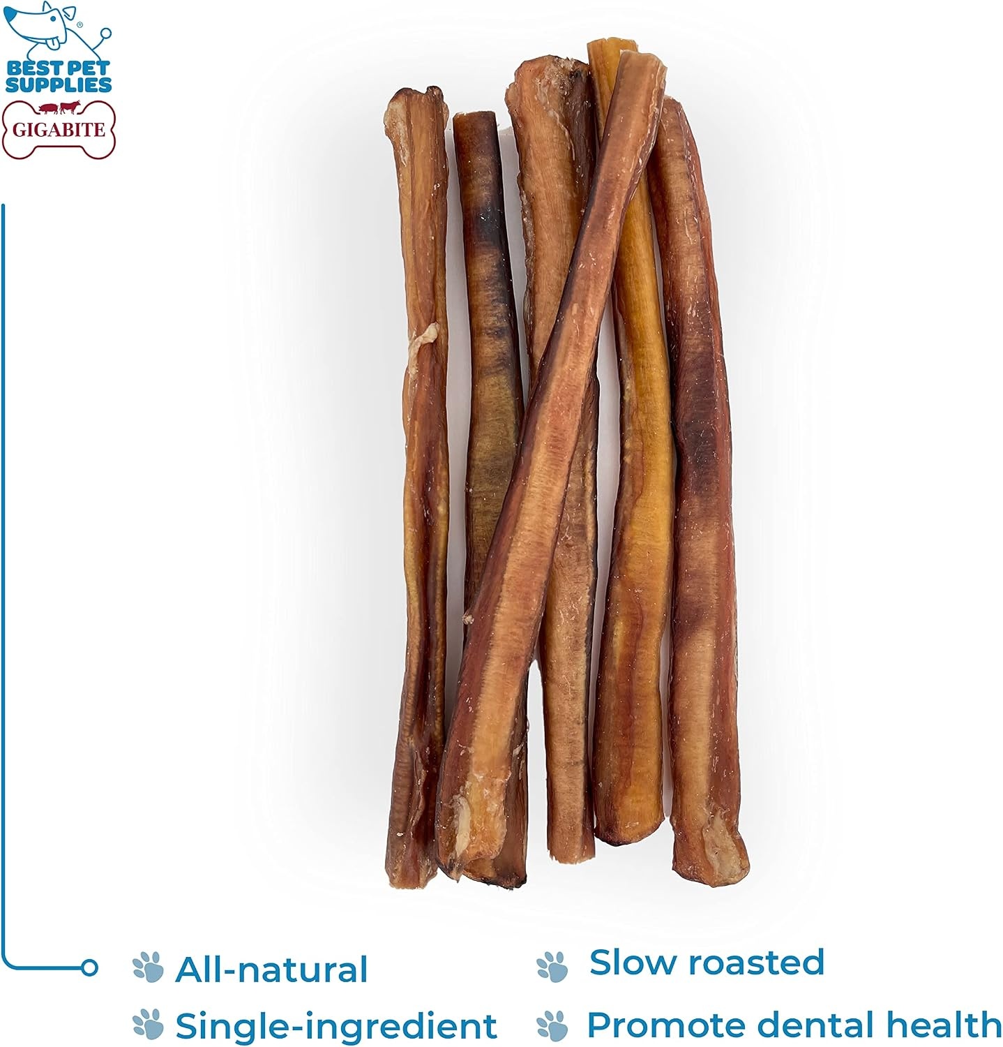 image:imageGigaBite Bully Sticks for Dogs All Natural Beef Pizzle Dog Chews Odor amp Rawhide Free Dog Treats Long Lasting High Protein Chews Digestible Dental Dog Treat Sticks Monstrous 6 Pack of 812inch