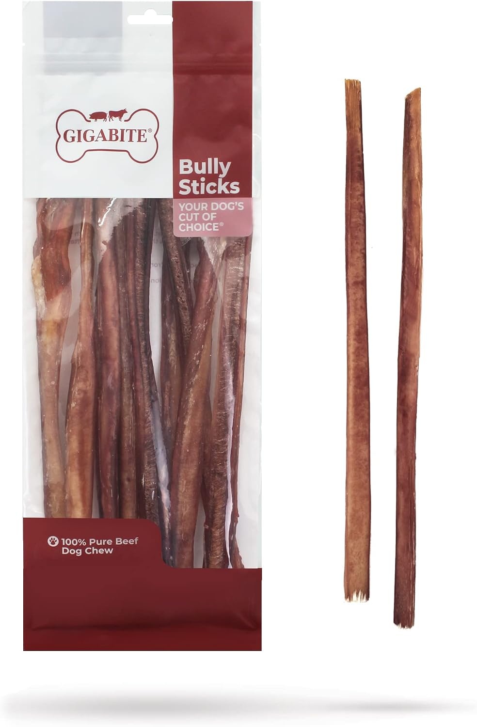 image:imageGigaBite Bully Sticks for Dogs All Natural Beef Pizzle Dog Chews Odor amp Rawhide Free Dog Treats Long Lasting High Protein Chews Digestible Dental Dog Treat Sticks Monstrous 6 Pack of 812inch