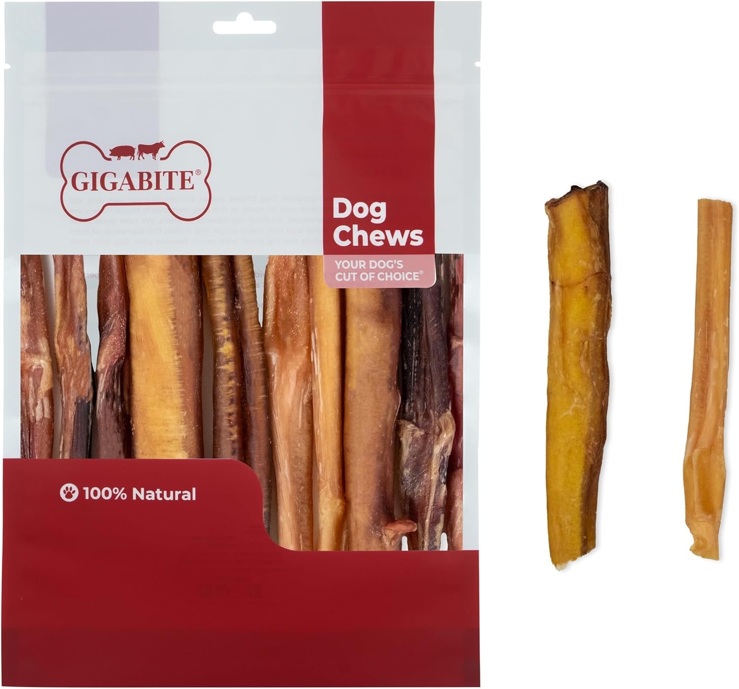image:imageGigaBite Bully Sticks for Dogs All Natural Beef Pizzle Dog Chews Odor amp Rawhide Free Dog Treats Long Lasting High Protein Chews Digestible Dental Dog Treat Sticks Regular 6 1 PoundBully Sticks