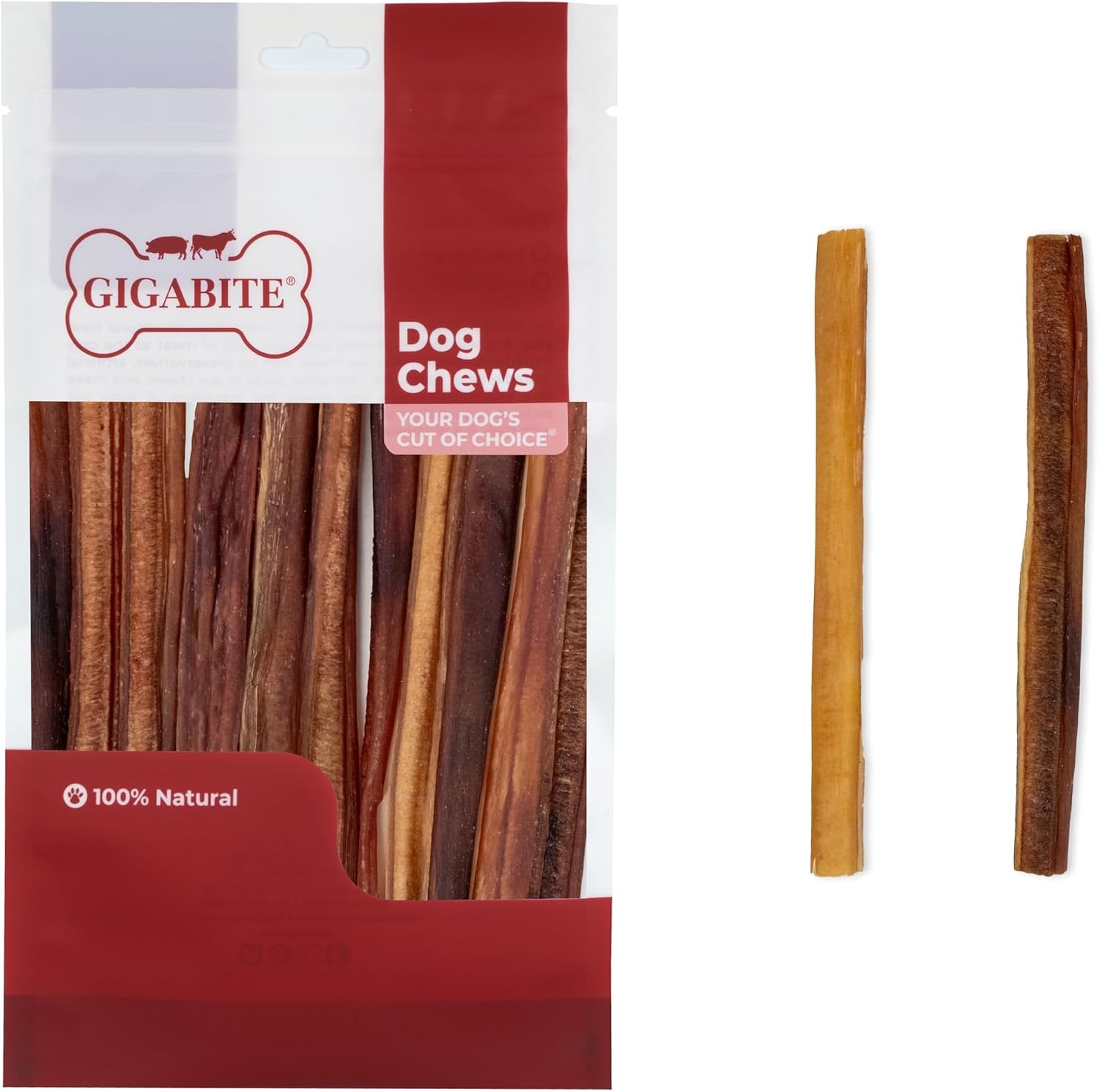 image:imageGigaBite Bully Sticks for Dogs All Natural Beef Pizzle Dog Chews Odor amp Rawhide Free Dog Treats Long Lasting High Protein Chews Digestible Dental Dog Treat Sticks Regular 6 1 PoundBully Sticks