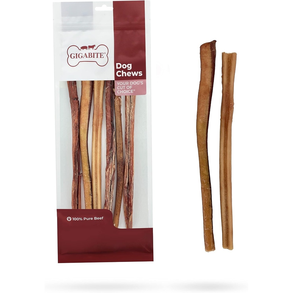 image:imageGigaBite Bully Sticks for Dogs All Natural Beef Pizzle Dog Chews Odor amp Rawhide Free Dog Treats Long Lasting High Protein Chews Digestible Dental Dog Treat Sticks Monstrous 6 Pack of 812inch