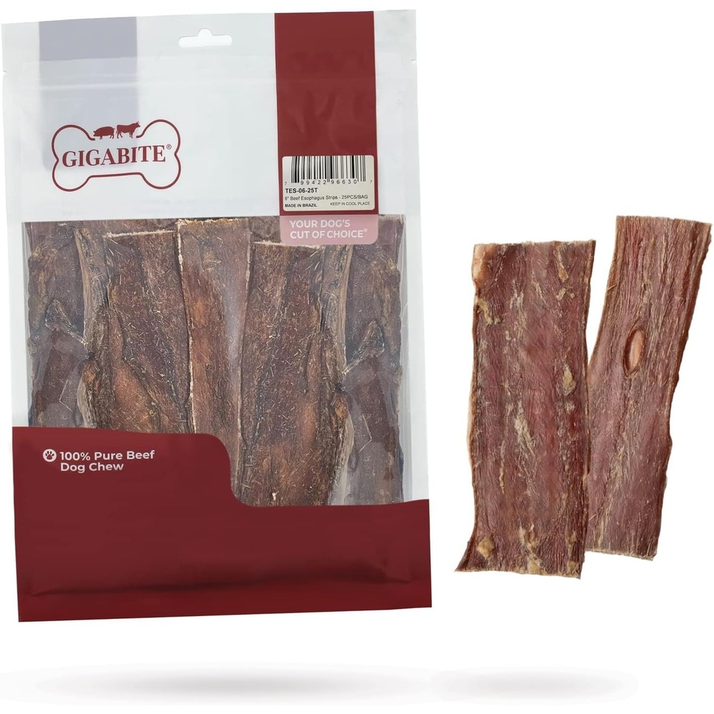 image:imageGigaBite Bully Sticks for Dogs All Natural Beef Pizzle Dog Chews Odor amp Rawhide Free Dog Treats Long Lasting High Protein Chews Digestible Dental Dog Treat Sticks Regular 6 1 PoundEsophagus Strips