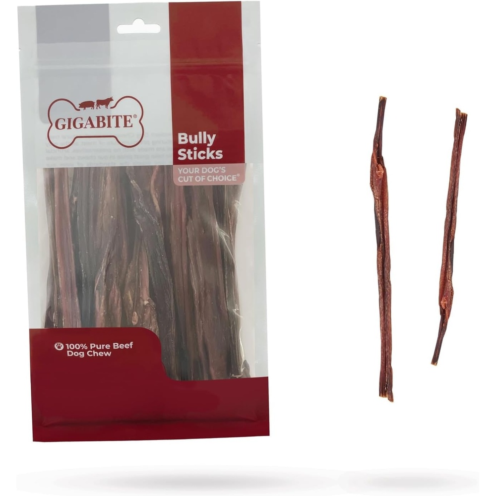 image:imageGigaBite Bully Sticks for Dogs All Natural Beef Pizzle Dog Chews Odor amp Rawhide Free Dog Treats Long Lasting High Protein Chews Digestible Dental Dog Treat Sticks Regular 6 1 PoundBully Sticks