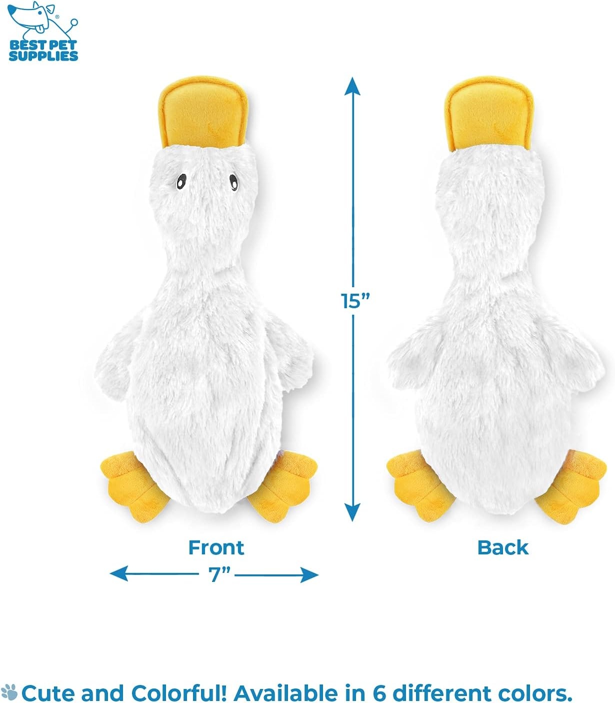 image:imageBest Pet Supplies Interactive Squeaky Dog Chew Toy Ideal Dog Toys for Chewers Small Medium amp Large Dogs and Fetch Lovers Tennis Yellow Medium Pack of 4Crinkle Duck White Yellow Green