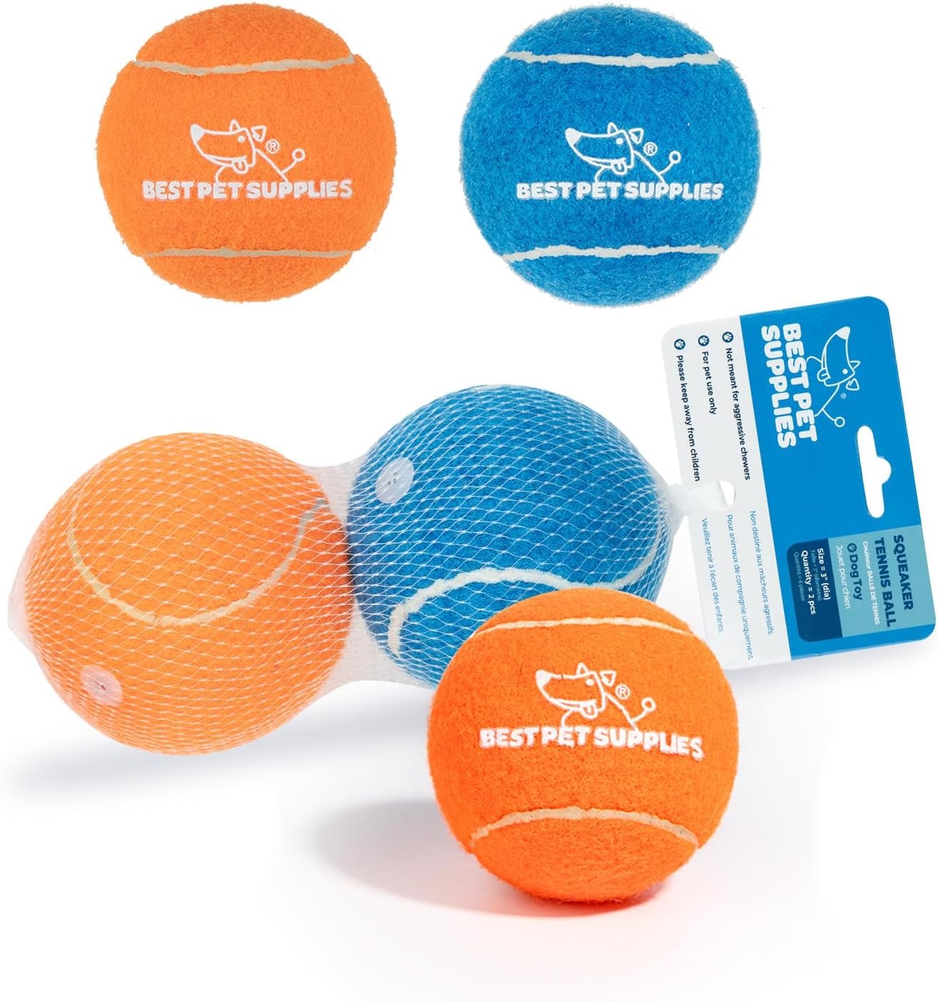 image:imageBest Pet Supplies Interactive Squeaky Dog Chew Toy Ideal Dog Toys for Chewers Small Medium amp Large Dogs and Fetch Lovers Tennis Yellow Medium Pack of 4Tennis Assorted Color