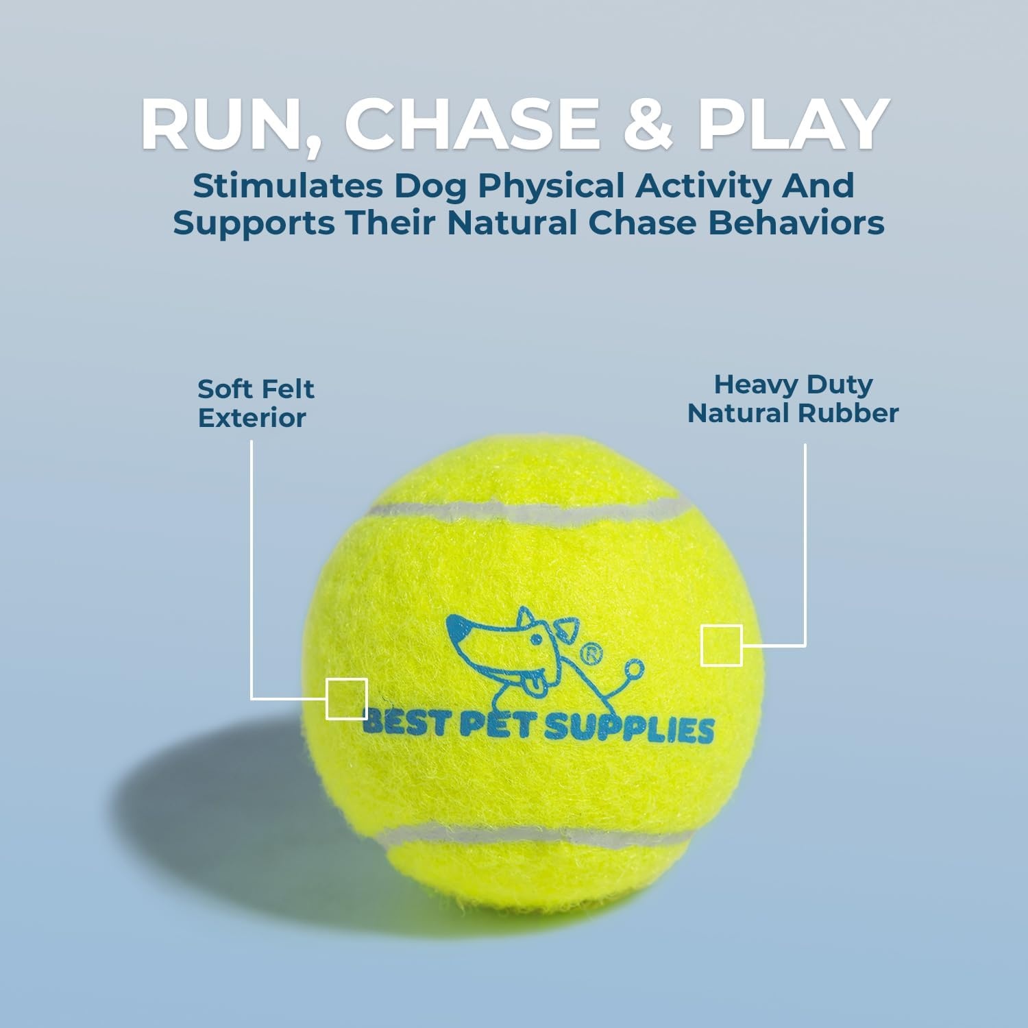 image:imageBest Pet Supplies Interactive Squeaky Dog Chew Toy Ideal Dog Toys for Chewers Small Medium amp Large Dogs and Fetch Lovers Tennis Yellow Medium Pack of 4Tennis Yellow