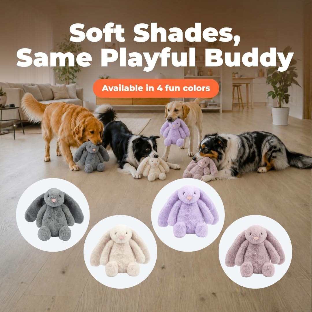 image:imageBest Pet Supplies Interactive Squeaky Dog Chew Toy Ideal Dog Toys for Chewers Small Medium amp Large Dogs and Fetch Lovers Tennis Yellow Medium Pack of 4Bunny Purple