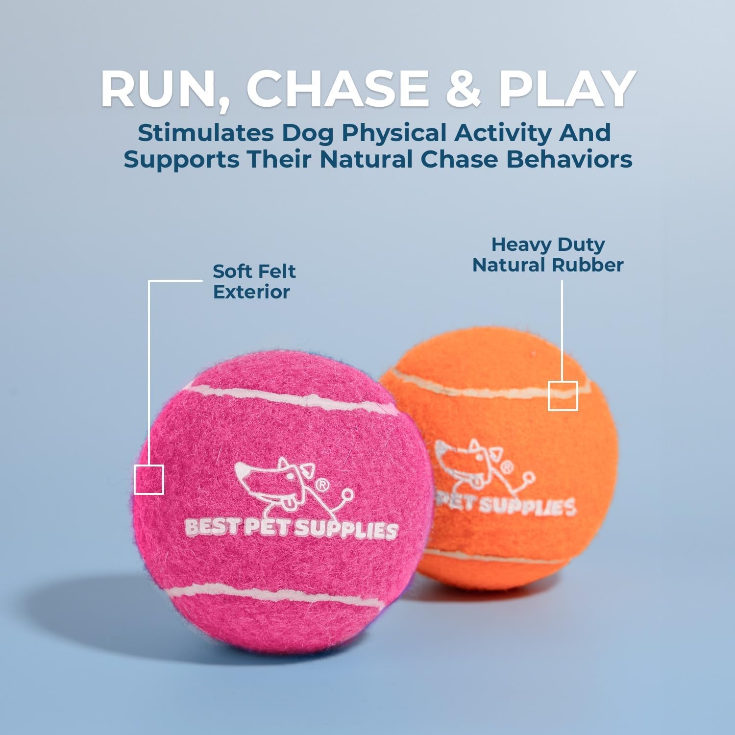 image:imageBest Pet Supplies Interactive Squeaky Dog Chew Toy Ideal Dog Toys for Chewers Small Medium amp Large Dogs and Fetch Lovers Tennis Yellow Medium Pack of 4Tennis Assorted Color