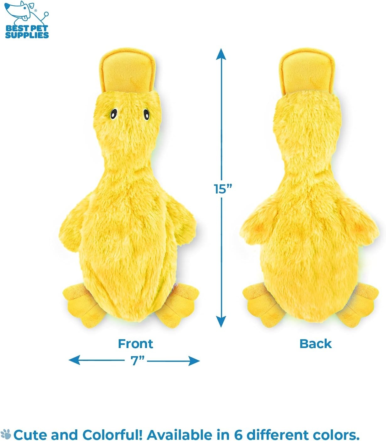 image:imageBest Pet Supplies Interactive Squeaky Dog Chew Toy Ideal Dog Toys for Chewers Small Medium amp Large Dogs and Fetch Lovers Tennis Yellow Medium Pack of 4Crinkle Duck Yellow Purple Turquoise