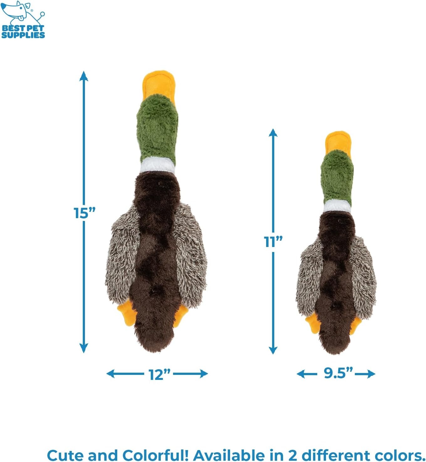 image:imageBest Pet Supplies Interactive Squeaky Dog Chew Toy Ideal Dog Toys for Chewers Small Medium amp Large Dogs and Fetch Lovers Tennis Yellow Medium Pack of 4Mallard Duck Gray Gray Brown
