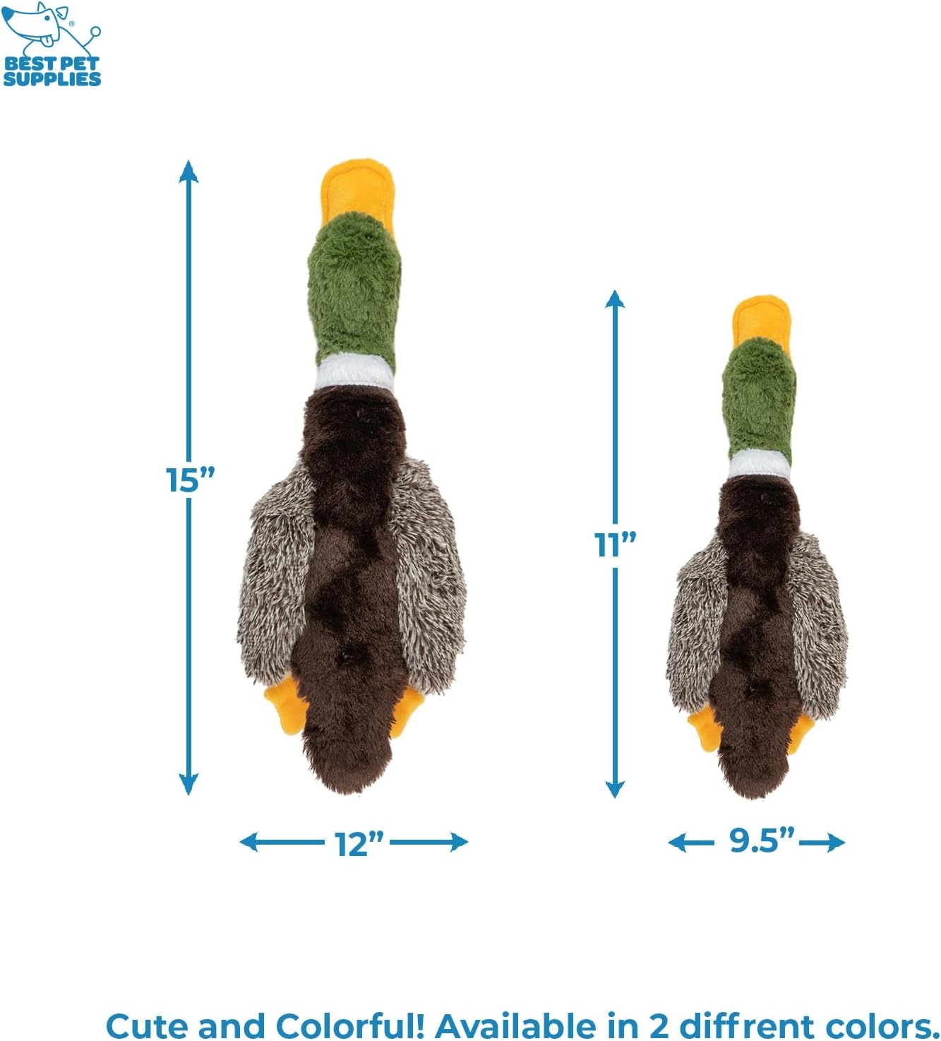 image:imageBest Pet Supplies Interactive Squeaky Dog Chew Toy Ideal Dog Toys for Chewers Small Medium amp Large Dogs and Fetch Lovers Tennis Yellow Medium Pack of 4Mallard Duck Brown