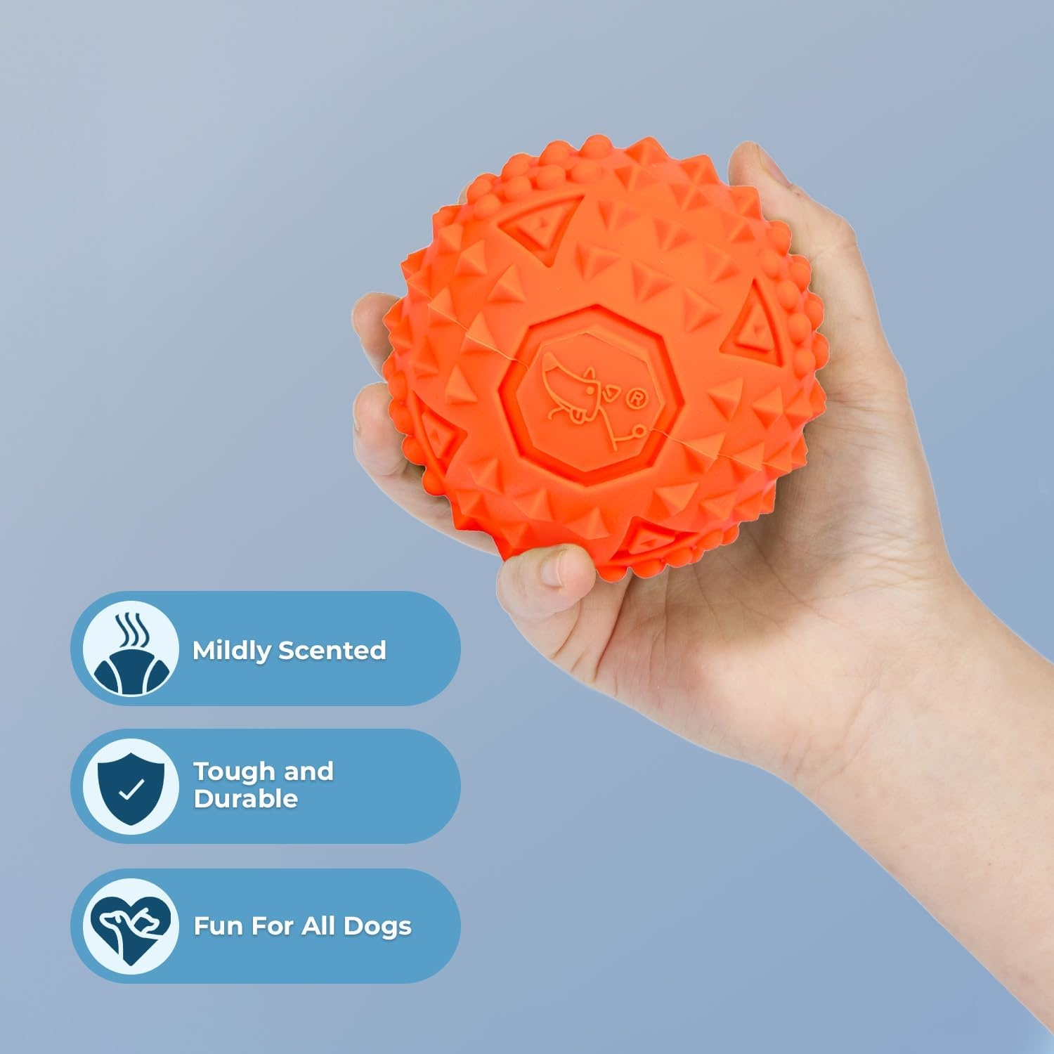 image:imageBest Pet Supplies Interactive Squeaky Dog Chew Toy Ideal Dog Toys for Chewers Small Medium amp Large Dogs and Fetch Lovers Tennis Yellow Medium Pack of 4Spiky Ball Blue Orange