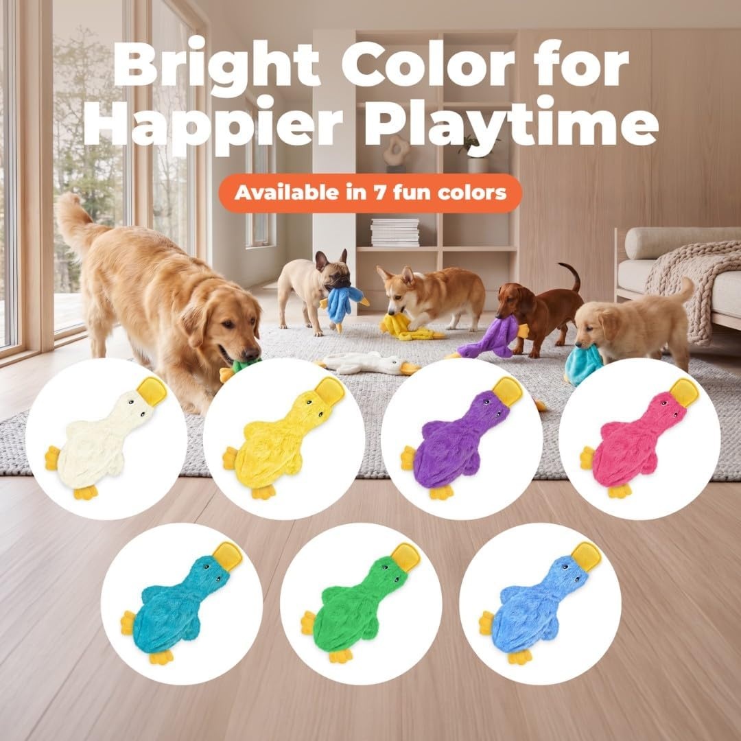 image:imageBest Pet Supplies Interactive Squeaky Dog Chew Toy Ideal Dog Toys for Chewers Small Medium amp Large Dogs and Fetch Lovers Tennis Yellow Medium Pack of 4Crinkle Duck Blue