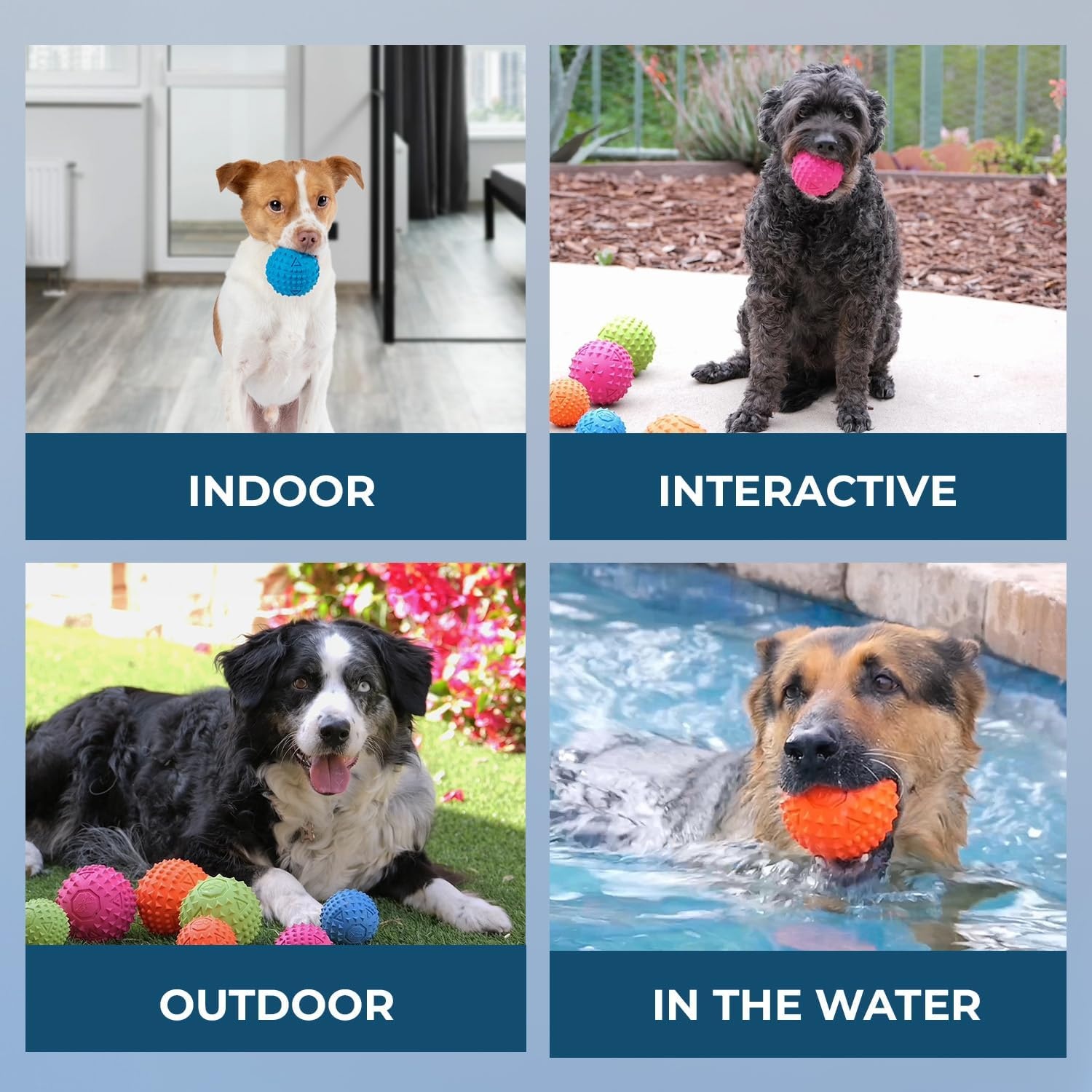 image:imageBest Pet Supplies Interactive Squeaky Dog Chew Toy Ideal Dog Toys for Chewers Small Medium amp Large Dogs and Fetch Lovers Tennis Yellow Medium Pack of 4Fuchsia Green Blue Orange