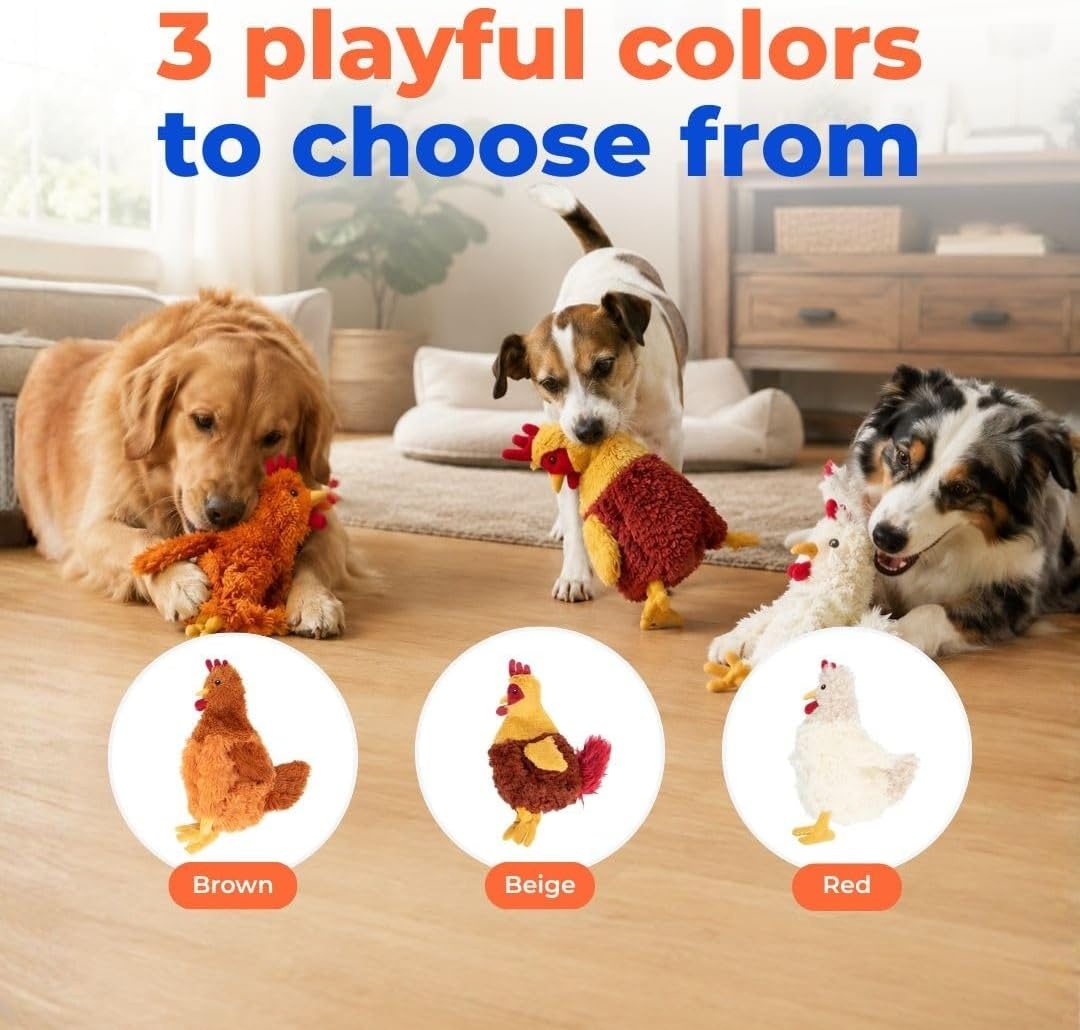 image:imageBest Pet Supplies Interactive Squeaky Dog Chew Toy Ideal Dog Toys for Chewers Small Medium amp Large Dogs and Fetch Lovers Tennis Yellow Medium Pack of 4Crinkle Chicken Wine Red