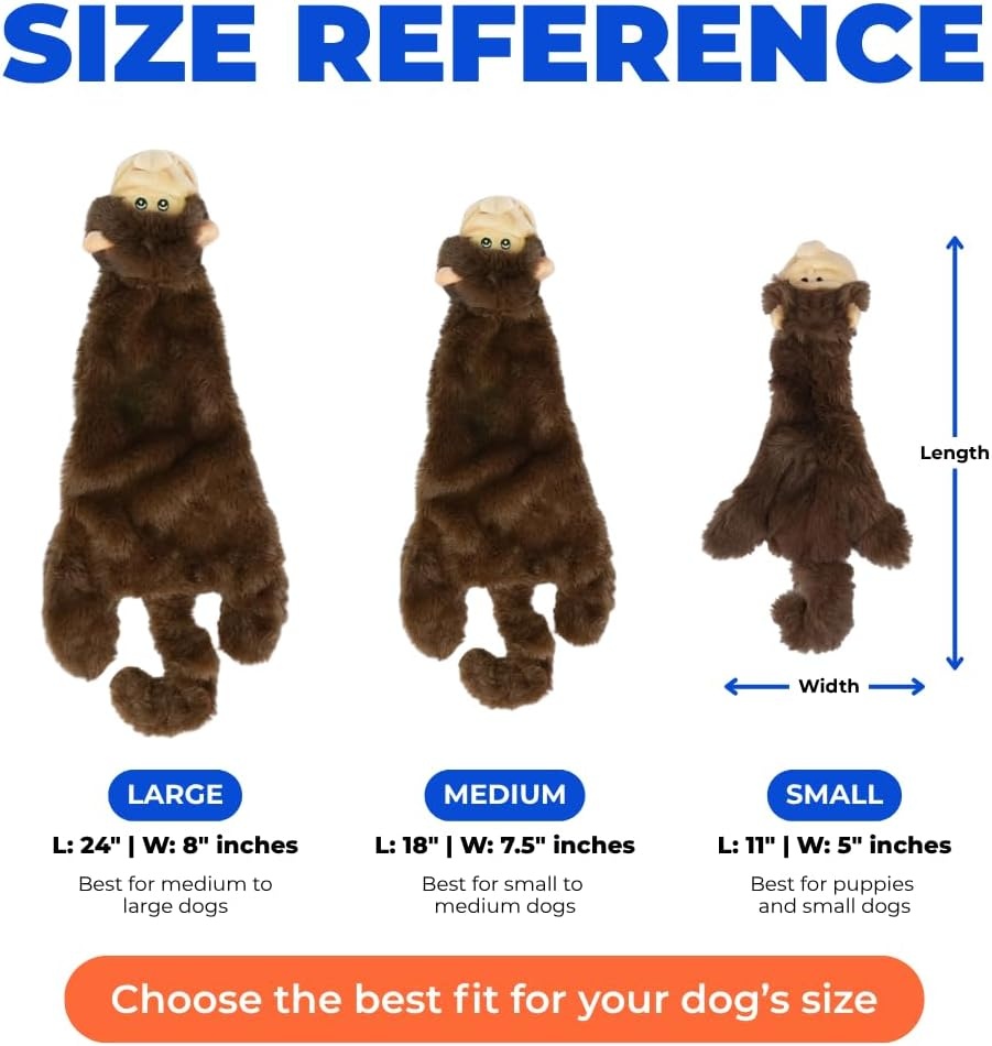 image:imageBest Pet Supplies Squeaky Dog Toys with Soft Durable Fabric for Small Medium and Large Pets Interactive Toy for Indoor Play Supports Active Biting and Play Fuchsia Green MediumBrown Monkey
