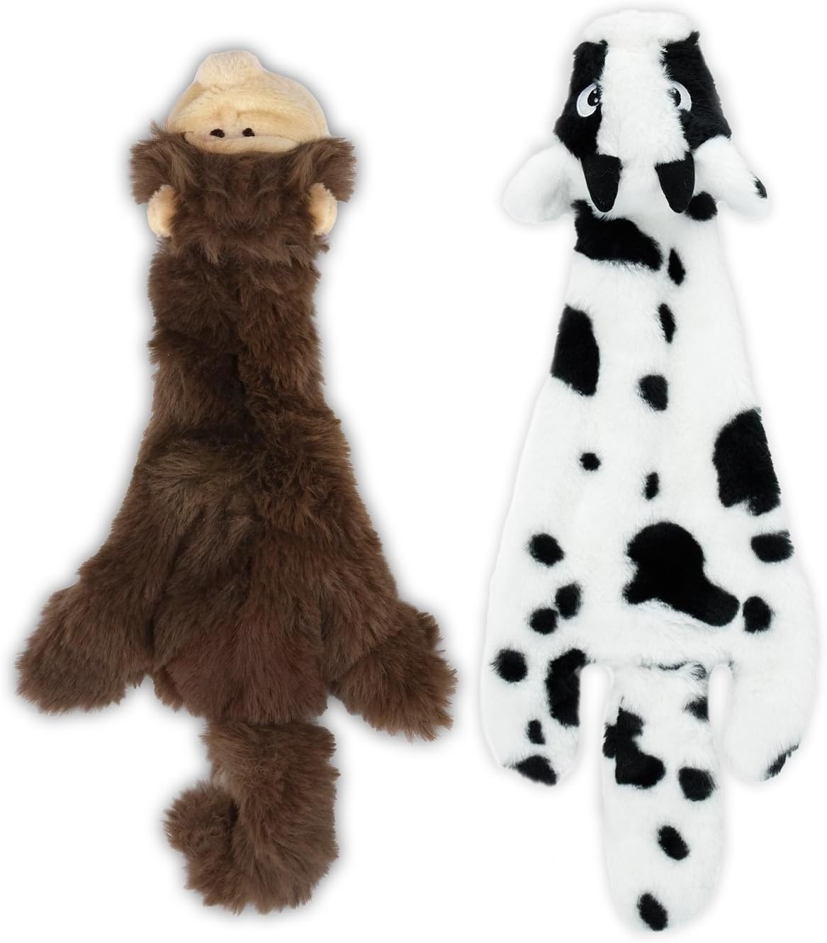 image:imageBest Pet Supplies Squeaky Dog Toys with Soft Durable Fabric for Small Medium and Large Pets Interactive Toy for Indoor Play Supports Active Biting and Play Fuchsia Green MediumMulticolorMonkey Cow