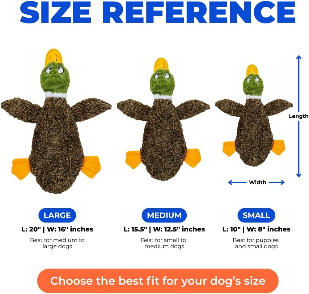 image:imageBest Pet Supplies Squeaky Dog Toys with Soft Durable Fabric for Small Medium and Large Pets Interactive Toy for Indoor Play Supports Active Biting and Play Fuchsia Green MediumBrownWild Duck