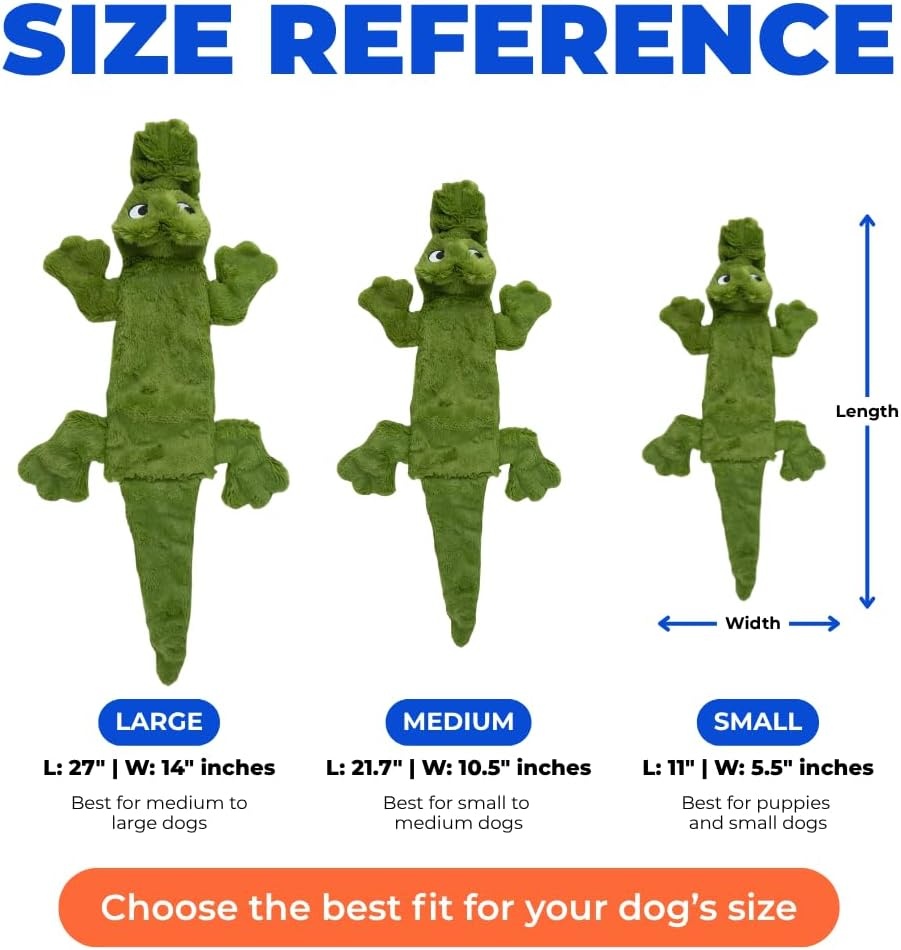 image:imageBest Pet Supplies Squeaky Dog Toys with Soft Durable Fabric for Small Medium and Large Pets Interactive Toy for Indoor Play Supports Active Biting and Play Fuchsia Green MediumGreenAlligator
