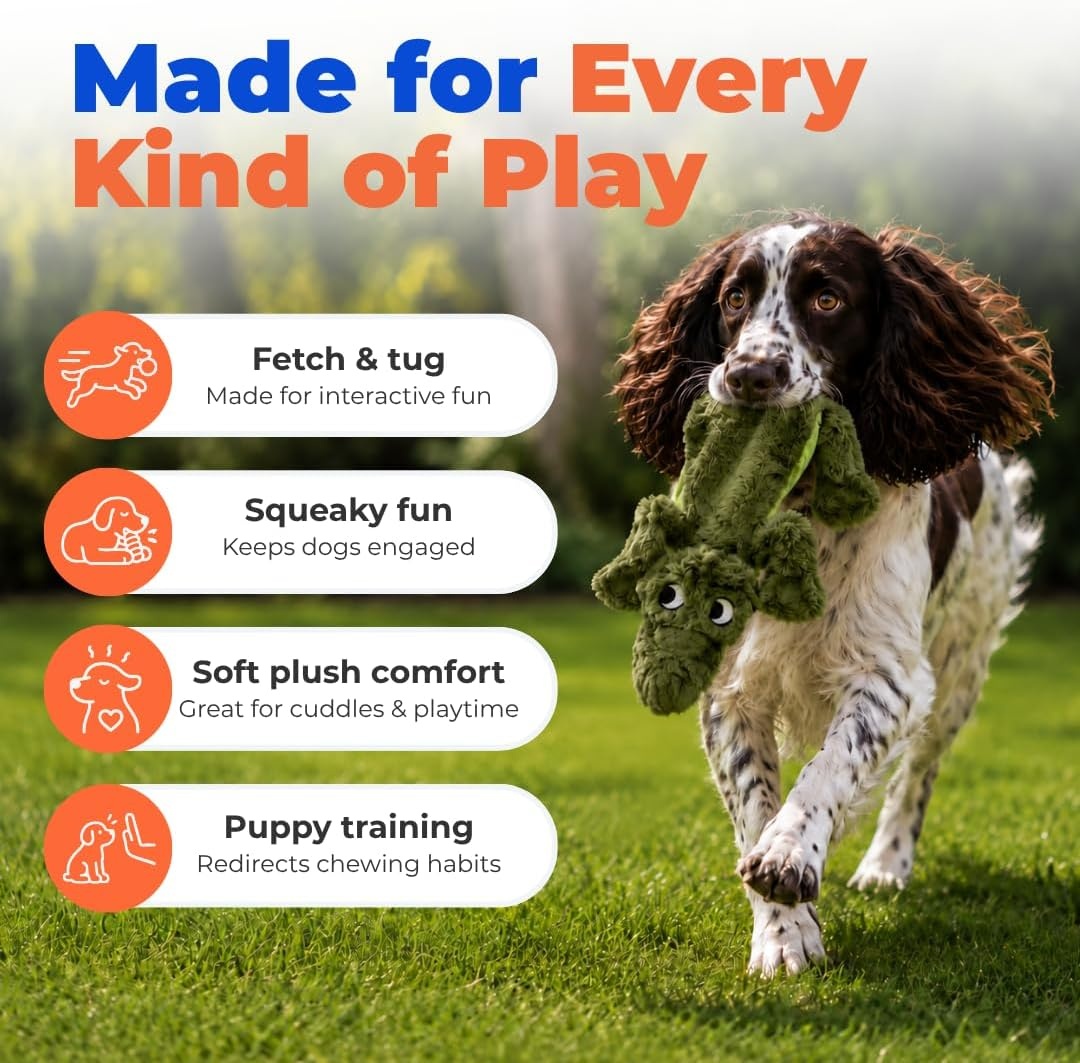 image:imageBest Pet Supplies Squeaky Dog Toys with Soft Durable Fabric for Small Medium and Large Pets Interactive Toy for Indoor Play Supports Active Biting and Play Fuchsia Green MediumGreenAlligator