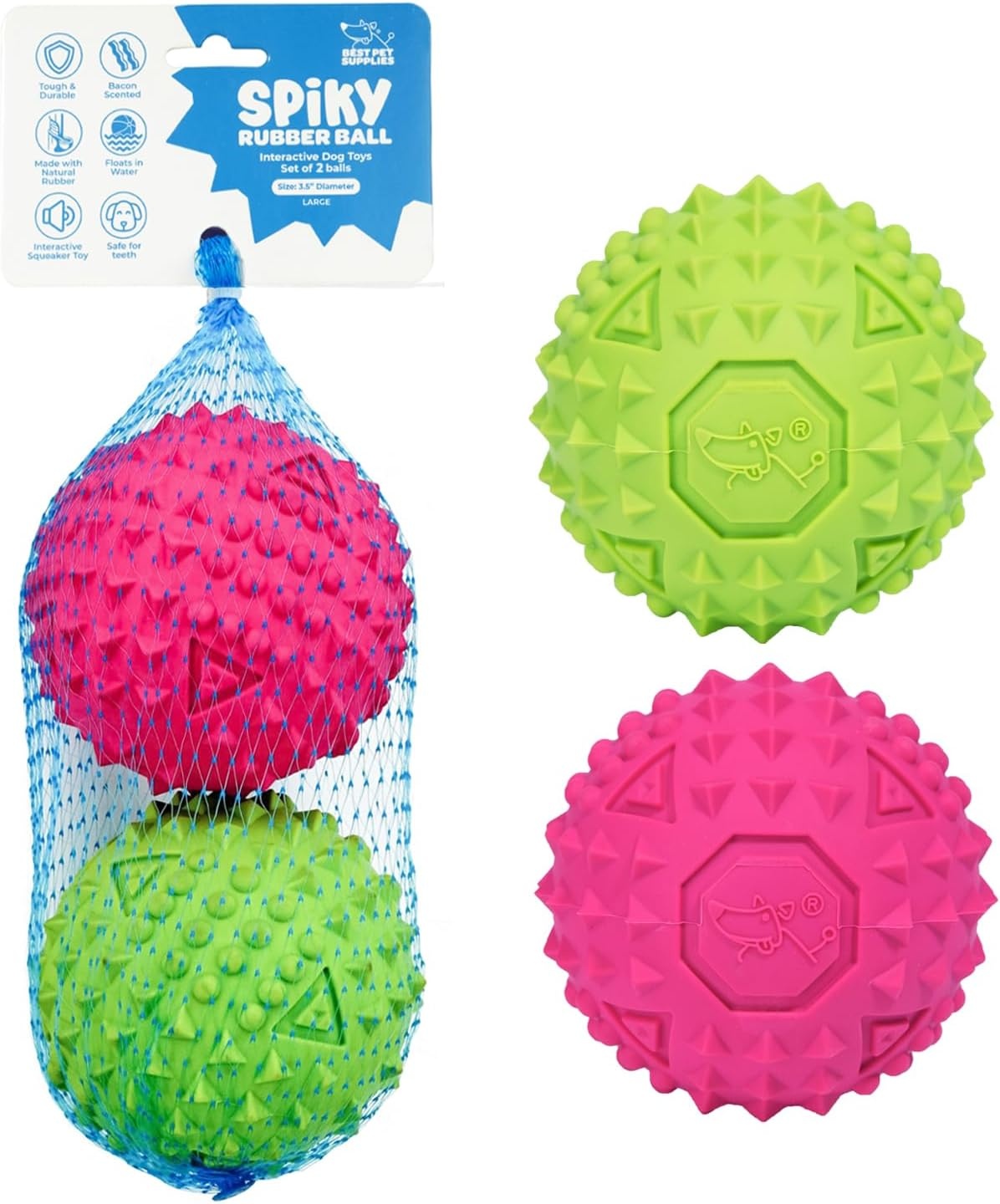 image:imageBest Pet Supplies Squeaky Dog Toys with Soft Durable Fabric for Small Medium and Large Pets Interactive Toy for Indoor Play Supports Active Biting and Play Fuchsia Green MediumFuchsia Green