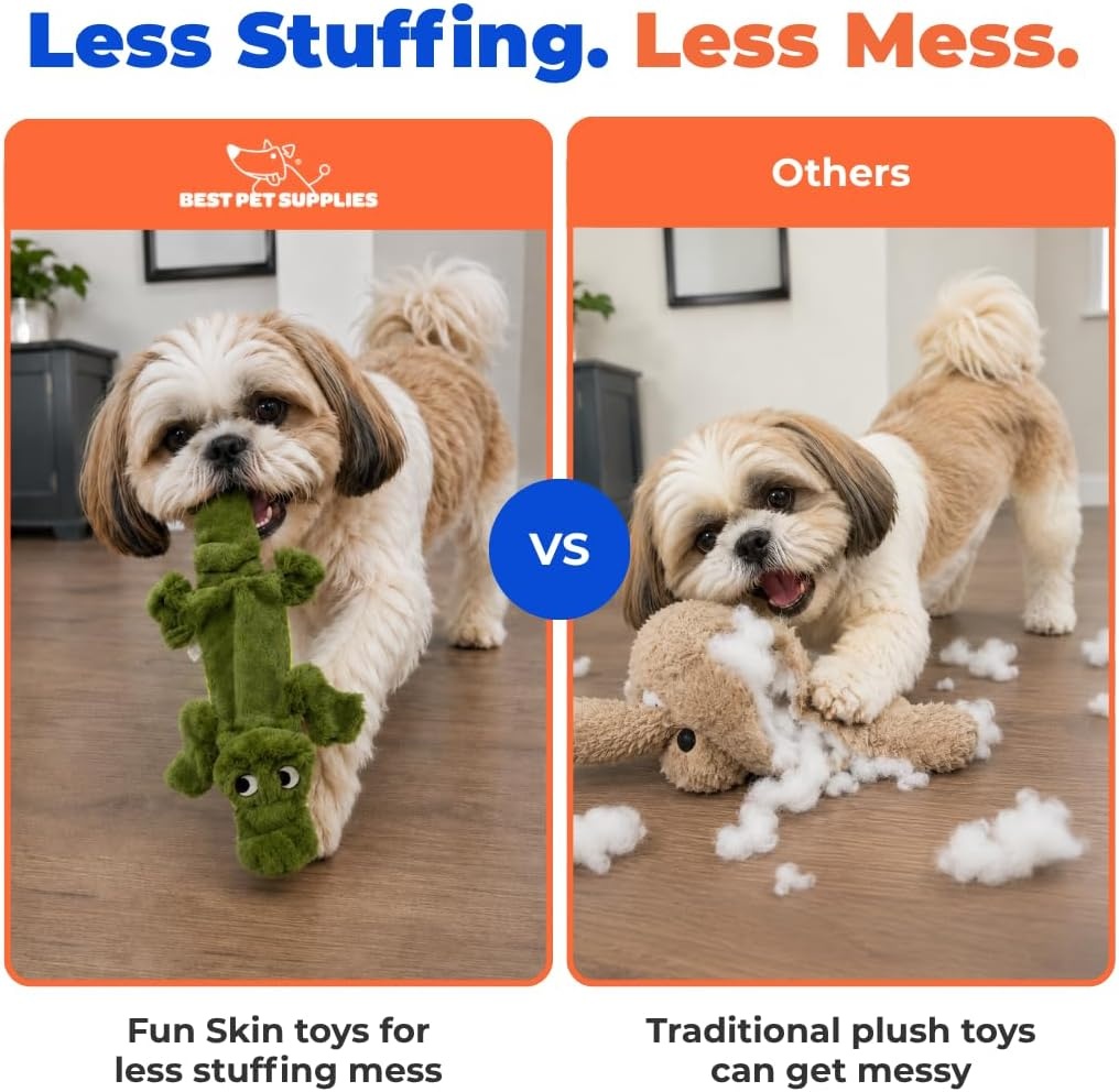image:imageBest Pet Supplies Squeaky Dog Toys with Soft Durable Fabric for Small Medium and Large Pets Interactive Toy for Indoor Play Supports Active Biting and Play Fuchsia Green MediumGreenAlligator