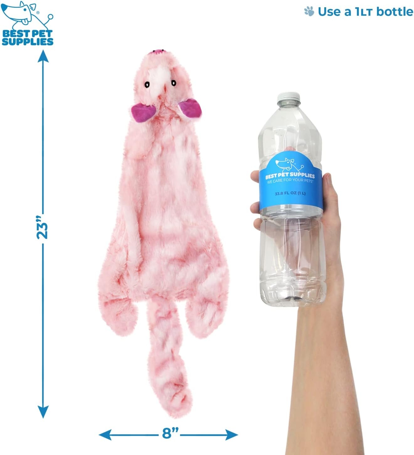 image:imageBest Pet Supplies Squeaky Dog Toys with Soft Durable Fabric for Small Medium and Large Pets Interactive Toy for Indoor Play Supports Active Biting and Play Fuchsia Green MediumVarious StyleColor