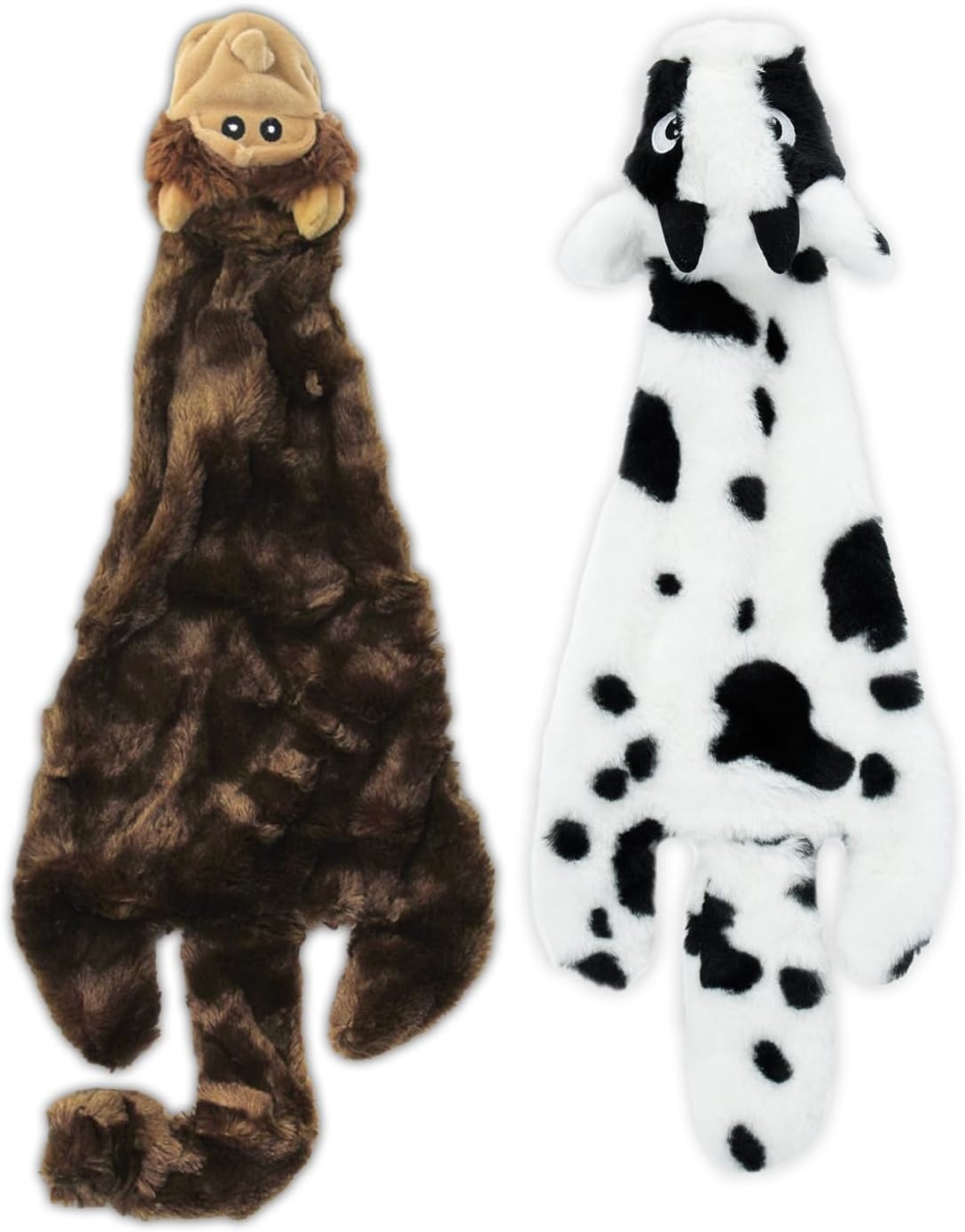image:imageBest Pet Supplies Squeaky Dog Toys with Soft Durable Fabric for Small Medium and Large Pets Interactive Toy for Indoor Play Supports Active Biting and Play Fuchsia Green MediumMulticolorMonkey Cow