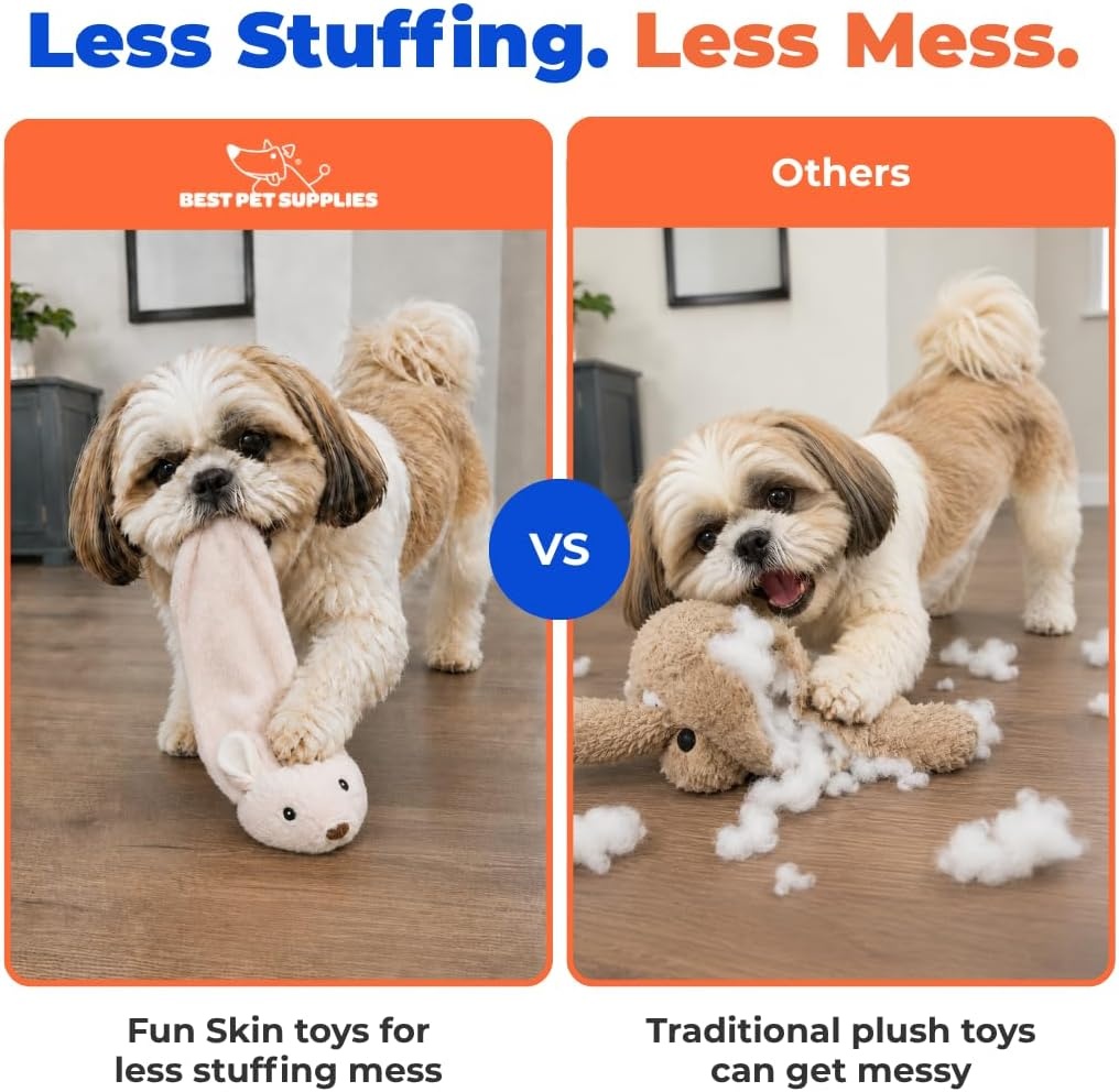 image:imageBest Pet Supplies Squeaky Dog Toys with Soft Durable Fabric for Small Medium and Large Pets Interactive Toy for Indoor Play Supports Active Biting and Play Fuchsia Green MediumBrownHare