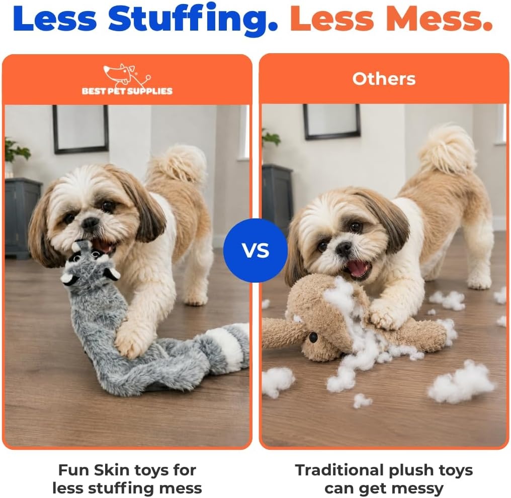 image:imageBest Pet Supplies Squeaky Dog Toys with Soft Durable Fabric for Small Medium and Large Pets Interactive Toy for Indoor Play Supports Active Biting and Play Fuchsia Green MediumGreyRaccoon