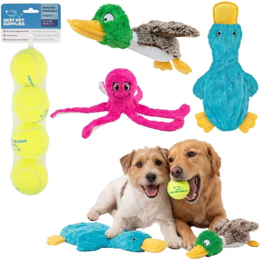 image:imageBest Pet Supplies Squeaky Dog Toys with Soft Durable Fabric for Small Medium and Large Pets Interactive Toy for Indoor Play Supports Active Biting and Play Fuchsia Green MediumDuck Duck Octomutant