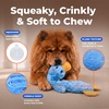 Best Pet Supplies Interactive Squeaky Dog Chew Toy, Ideal Dog Toys for Chewers, Small, Medium & Large Dogs, and Fetch Lovers – Tennis (Yellow), Medium (Pack of 4)(Crinkle Duck (Blue))