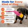 Best Pet Supplies Interactive Squeaky Dog Chew Toy, Ideal Dog Toys for Chewers, Small, Medium & Large Dogs, and Fetch Lovers – Tennis (Yellow), Medium (Pack of 4)(Crinkle Duck (Light Pink))