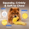 Best Pet Supplies Interactive Squeaky Dog Chew Toy, Ideal Dog Toys for Chewers, Small, Medium & Large Dogs, and Fetch Lovers – Tennis (Yellow), Medium (Pack of 4)(Crinkle Duck (Yellow))