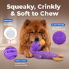 Best Pet Supplies Interactive Squeaky Dog Chew Toy, Ideal Dog Toys for Chewers, Small, Medium & Large Dogs, and Fetch Lovers – Tennis (Yellow), Medium (Pack of 4)(aCrinkle Duck (Light Purple))