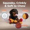 Best Pet Supplies Interactive Squeaky Dog Chew Toy, Ideal Dog Toys for Chewers, Small, Medium & Large Dogs, and Fetch Lovers – Tennis (Yellow), Medium (Pack of 4)(Crinkle Chicken (Wine Red))