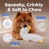 Best Pet Supplies Interactive Squeaky Dog Chew Toy, Ideal Dog Toys for Chewers, Small, Medium & Large Dogs, and Fetch Lovers – Tennis (Yellow), Medium (Pack of 4)(Crinkle Duck (White))