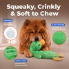 Best Pet Supplies Interactive Squeaky Dog Chew Toy, Ideal Dog Toys for Chewers, Small, Medium & Large Dogs, and Fetch Lovers – Tennis (Yellow), Medium (Pack of 4)(aCrinkle Duck (Light Green))