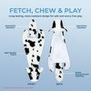 Best Pet Supplies Squeaky Dog Toys with Soft Durable Fabric for Small, Medium and Large Pets Interactive Toy for Indoor Play, Supports Active Biting and Play – Fuchsia, Green, Medium(Cow)