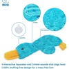 Best Pet Supplies Squeaky Dog Toys with Soft Durable Fabric for Small, Medium and Large Pets Interactive Toy for Indoor Play, Supports Active Biting and Play – Fuchsia, Green, Medium(Crinkle Duck (Light Green & Turquoise))