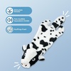 Best Pet Supplies Squeaky Dog Toys with Soft Durable Fabric for Small, Medium and Large Pets Interactive Toy for Indoor Play, Supports Active Biting and Play – Fuchsia, Green, Medium(Cow)