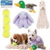 Best Pet Supplies Squeaky Dog Toys with Soft Durable Fabric for Small, Medium and Large Pets Interactive Toy for Indoor Play, Supports Active Biting and Play – Fuchsia, Green, Medium(Rabbit Rabbit Duck)