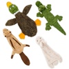 Best Pet Supplies Squeaky Dog Toys with Soft Durable Fabric for Small, Medium and Large Pets Interactive Toy for Indoor Play, Supports Active Biting and Play – Fuchsia, Green, Medium(Wild Duck  Hare  Squirrel & Alligator)