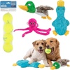 Best Pet Supplies Squeaky Dog Toys with Soft Durable Fabric for Small, Medium and Large Pets Interactive Toy for Indoor Play, Supports Active Biting and Play – Fuchsia, Green, Medium(Duck Duck Octomutant)