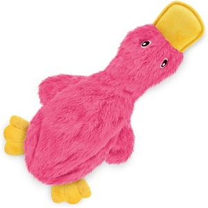Best Pet Supplies Interactive Squeaky Dog Chew Toy, Ideal Dog Toys for Chewers, Small, Medium & Large Dogs, and Fetch Lovers – Tennis (Yellow), Medium (Pack of 4)(Crinkle Duck (Light Pink))