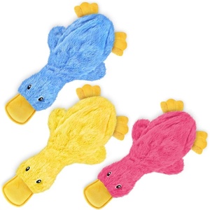 Best Pet Supplies Interactive Squeaky Dog Chew Toy, Ideal Dog Toys for Chewers, Small, Medium & Large Dogs, and Fetch Lovers – Tennis (Yellow), Medium (Pack of 4)(Crinkle Duck (Yellow  Blue  Pink))
